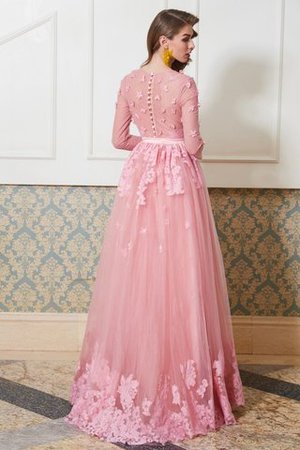 Abito da Ballo Principessa Lungo con Tre Quarti Lunghezza Maniche A-Line Tondo - Foto 2