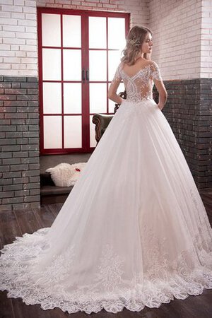 Abito da Sposa in Pizzo con Manica Corte Naturale in pizzo Fuori dalla spalla Lungo - Foto 3
