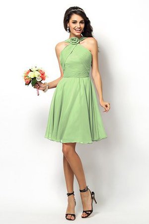 Robe demoiselle d'honneur naturel bref de col haut ligne a de princesse - Photo 26