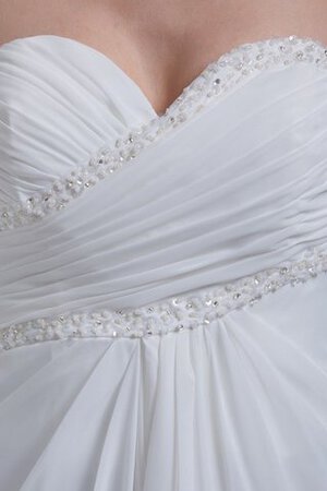 Abito da Sposa con Piega A-Line A Terra Cuore Lungo con Criss-cross - Foto 2