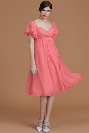 Vestido de Dama de Honor de Natural de Hasta la Rodilla de Manga corta de Cremallera - Foto 33