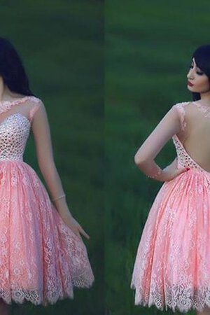 Abito Homecoming in Paillette con Manica Corte largo in Pizzo in Tulle con Piega - Foto 3