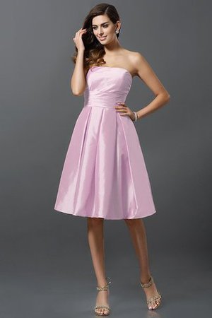 Robe demoiselle d'honneur courte naturel manche nulle a-ligne au niveau de genou - Photo 22
