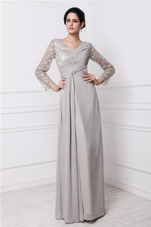 Robe de bal longue naturel jusqu'au sol avec chiffon fermeutre eclair - Photo 1