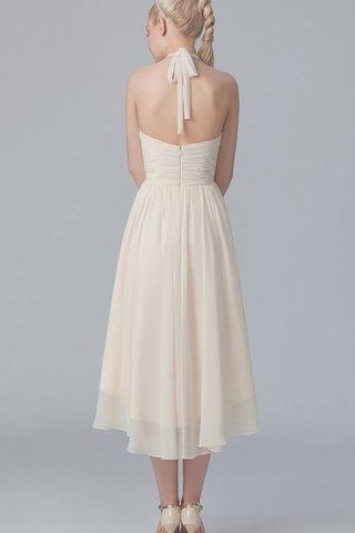 Abito da Damigella Senza Maniche corte davanti e lungo dietro Cerniera in Chiffon Anello mini - Foto 2