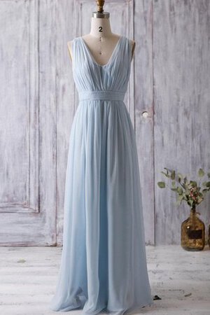 Empire Taille gerüschtes A-Line schlichtes sexy Brautjungfernkleid mit V-Ausschnitt - Bild 1