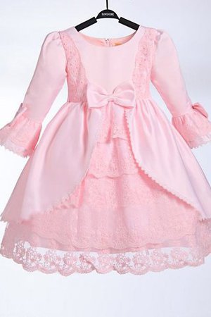 Robe de cortège enfant longue avec manche 3/4 de princesse en satin ligne a - Photo 1