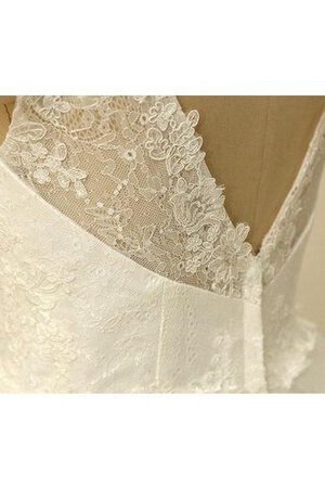 V-Ausschnitt Tüll Ärmellos Sweep train A-Line Brautkleid mit Bordüre - Bild 4
