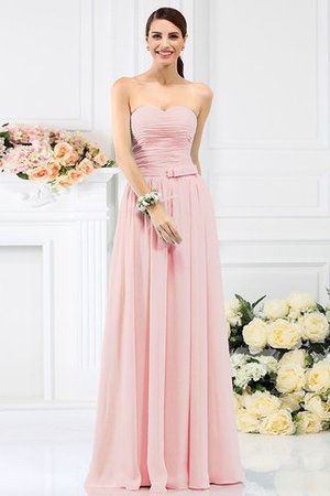 Drapiertes Prinzessin A Linie Bodenlanges Brautjungfernkleid aus Chiffon - Bild 21