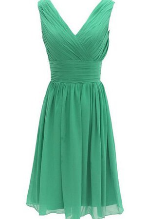 Plissiertes gerüschtes a linie Chiffon kurzes Brautjungfernkleid - Bild 9