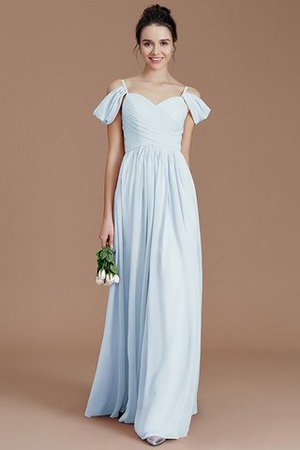 Prinzessin Ärmelloses Gerüschtes Bodenlanges Brautjungfernkleid mit Reißverschluss - Bild 24