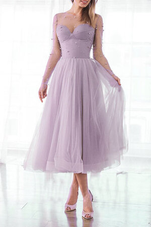 Robe de bal salle interne col en bateau fascinant fermeutre eclair a-ligne - Photo 1