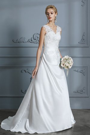 Robe de mariée décolleté dans le dos a-ligne rêveur longue officiel - Photo 1