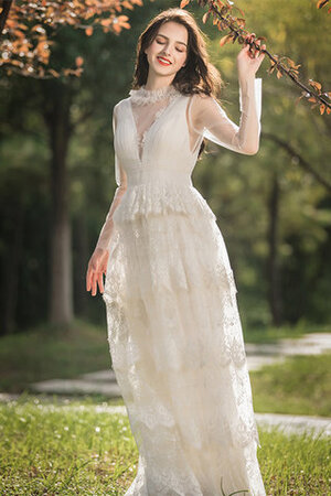 Abito da sposa stile dea affascinante naturale in stain elastico in pizzo retro - Foto 3