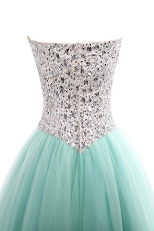 Duchesse-Linie Tüll Strand langes Quinceanera Kleid mit Kristall aus elastischer Satin - Bild 7