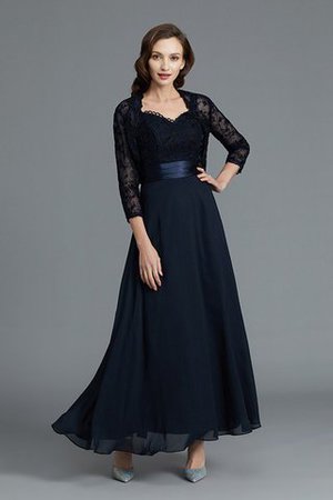 Ärmelloses Herz-Ausschnitt Normale Taille A-Linie Brautmutterkleid aus Chiffon - Bild 1