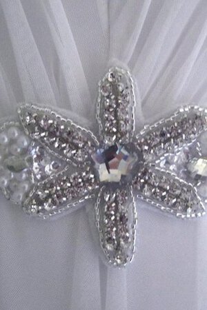 Vestido de Novia en Tul y Gasa de Natural de Encaje Adorno de Apliques - Foto 4