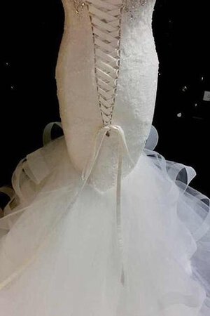 Vestido de Novia de Pura espalda de Largo de Cola Barriba de Escote Corazón de Hinchado - Foto 3