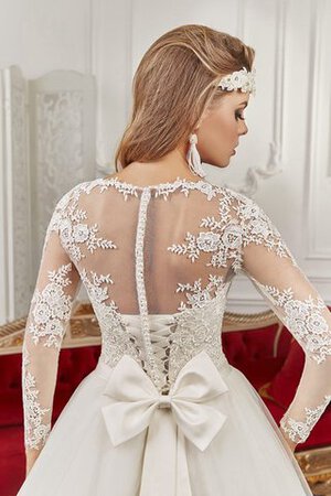 Abito da Sposa in Pizzo Semplice Romantico A Terra con Fiocco con Fusciacca - Foto 3