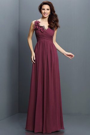 Robe demoiselle d'honneur plissage longue jusqu'au sol de col en v avec chiffon - Photo 5