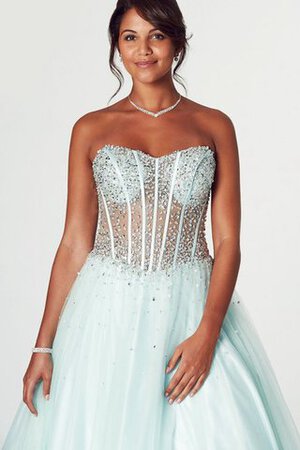 Robe de bal classique avec perle longueur au ras du sol textile en tulle avec sans manches - Photo 3