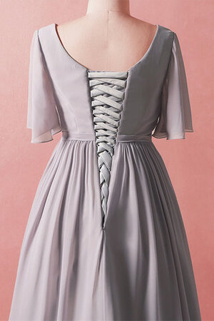 Brillant Schlichtes Elegantes Ballkleid mit Schleife mit Kurzen Ärmeln - Bild 5