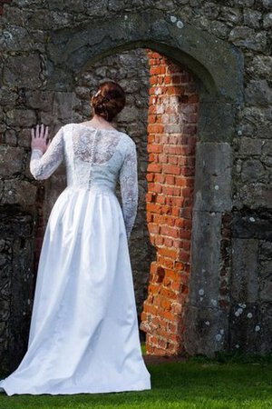 Robe de mariée vintage ligne a en taffetas avec manche longue de lotus - Photo 3