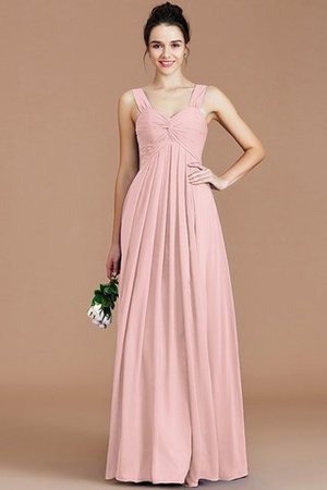 Robe demoiselle d'honneur naturel en chiffon de col en cœur jusqu'au sol d'empire - Photo 27