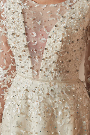 Robe de mariée col en bateau en tout plein air en satin en dentelle merveilleux - Photo 5