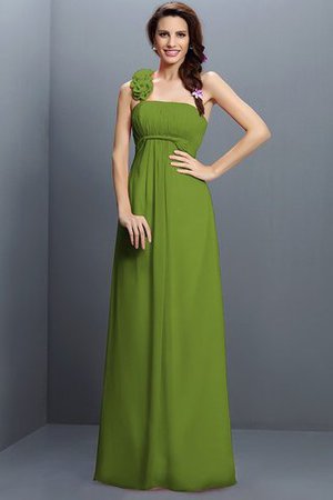 Robe demoiselle d'honneur longue en chiffon de bustier avec zip avec fleurs - Photo 14