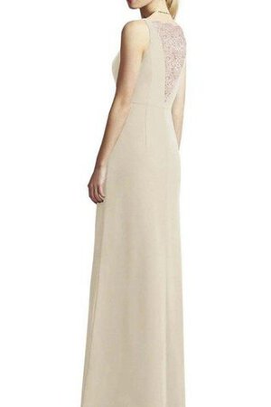 Robe demoiselle d'honneur a-ligne ruché v encolure avec chiffon bretelles spaghetti - Photo 2