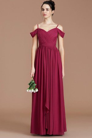 Prinzessin Chiffon Ärmelloses Schulterfreier Ausschnitt Bodenlanges Brautjungfernkleid - Bild 2