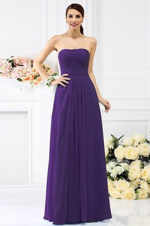 Abito da Damigella in Chiffon con Festone Cerniera Alta Vita A-Line - Foto 24
