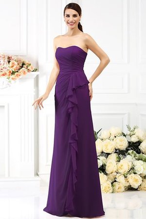 Chiffon Herz-Ausschnitt Plissiertes Formelles Bodenlanges Ballkleid - Bild 13