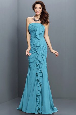 Meerjungfrau Stil Ärmelloses Chiffon Bodenlanges Brautjungfernkleid mit Empire Taille - Bild 4