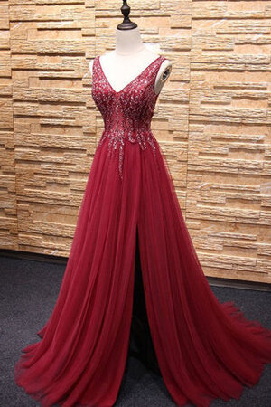 Attraktiv Tüll Sweep Train Abiballkleid mit Reißverschluss mit Natürlicher Taille - Bild 3