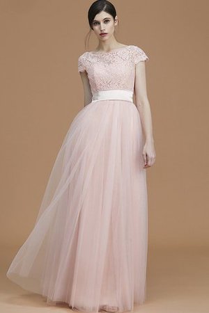 A Linie Prinzessin Normale Taille Brautjungfernkleid mit Schleife mit Gürtel - Bild 2