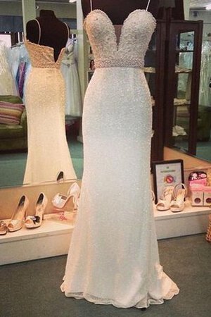 Abito da Sposa Spazzola Treno A Terra con paillette Sirena Lungo Cinghia in rilievo - Foto 2