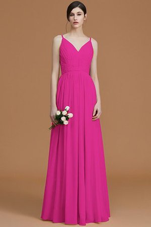 Abito da Damigella A Terra Naturale Principessa in Chiffon A-Line - Foto 17
