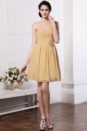Chiffon Drapiertes Ärmelloses Mini Brautjungfernkleid mit Herz-Ausschnitt - Bild 11