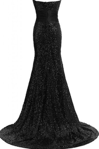 Ärmellos Meerjungfrau Paillette Abendkleid mit Reißverschluss mit Herz-Ausschnitt - Bild 2