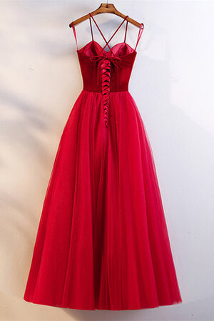 Vestido de Dama de Honor en Terciopelo de Escote Corazón de Cordón de Encantador - Foto 3