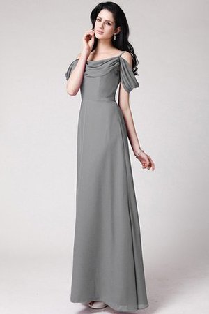 Ärmelloses Normale Taille Chiffon Bodenlanges Anständiges Brautjungfernkleid - Bild 27