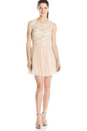 Abito da Damigella A-Line Naturale Cuore con paillette in Chiffon Senza Maniche - Foto 1