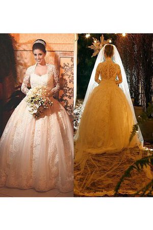 Abito da Sposa con Applique conservatore in pizzo radiosa Cerniera Queen Anne - Foto 3