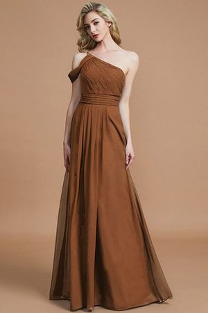 Robe demoiselle d'honneur naturel de princesse en chiffon jusqu'au sol a-ligne - Photo 20