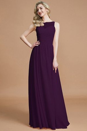 Vestido de Dama de Honor de Barco de Natural de Hasta el suelo de Sin mangas - Foto 18