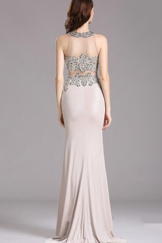 Robe de bal naturel de traîne courte ouverture frontale gaine avec sans manches - Photo 2