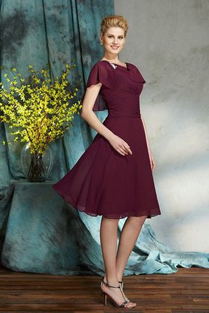 Reißverschluss Normale Taille Halbe Ärmeln Knielanges Mini Brautmutterkleid - Bild 5