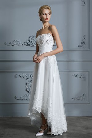 Robe de mariée avec bouton charmant a-ligne col en forme de cœur moderne - Photo 6